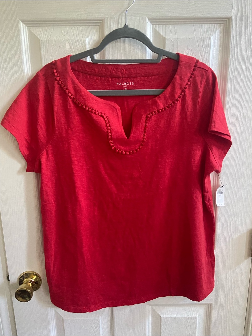 Talbots embellished Tshirt red NWT